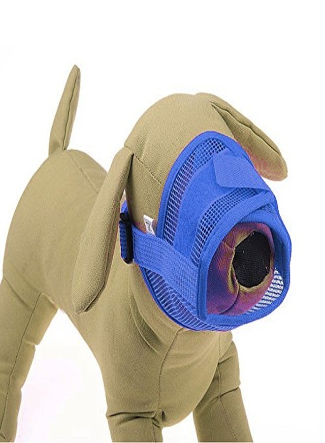 Nema NM Nema Nylon Plastic Adjustable Anti Bark Mesh Soft Mouth Muzzle for Dog (Blue, Large) - Image 3